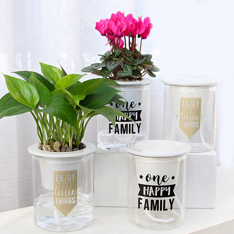 Self Watering Mini Round Design Succulent Plant Pot
